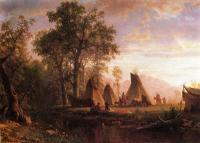 Bierstadt, Albert - Indian Encampment Late Afternoon